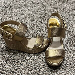 MICHAEL Michael Kors Gold Wedge Sandals